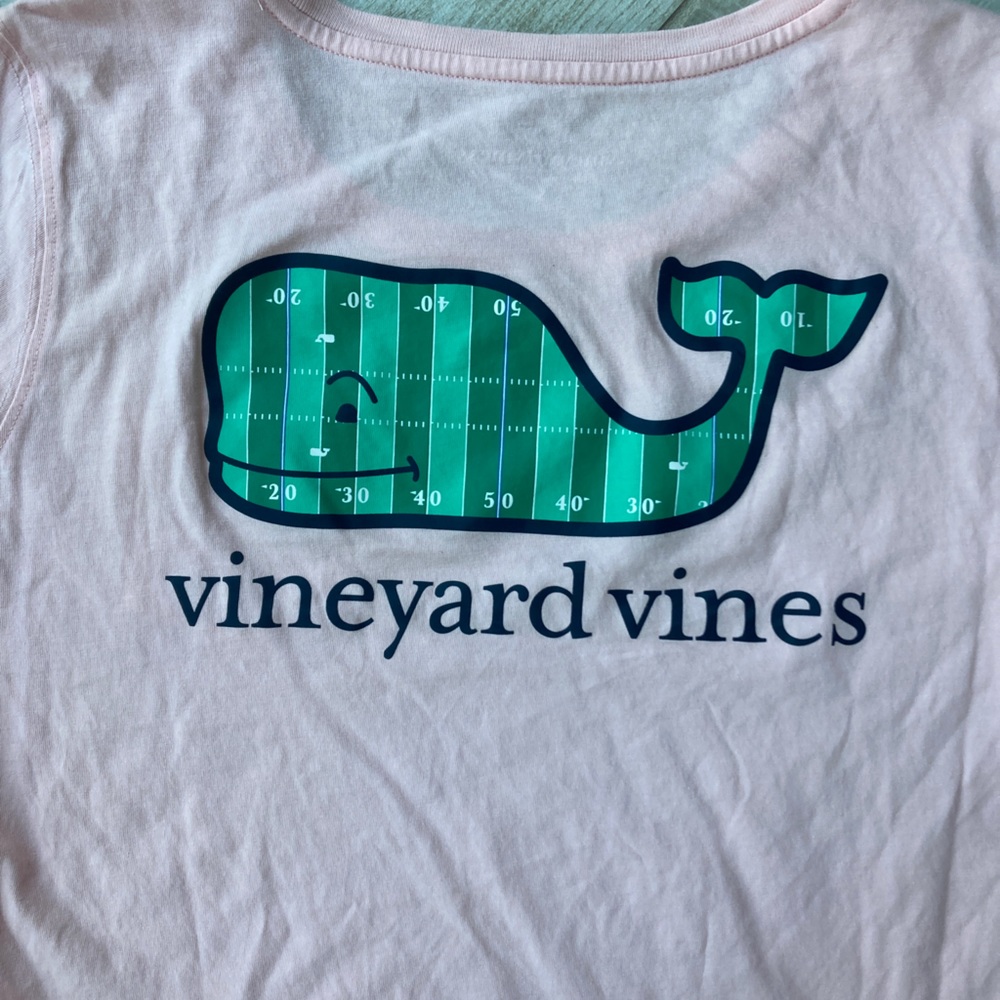 Vineyard Vines shirt top long sleeve light pink football field pocket tee 2018 - Picture 7 of 9